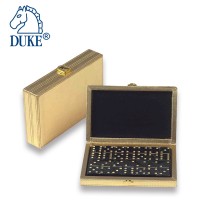 Golden Travel Domino Set With Golden PVC Leather Box