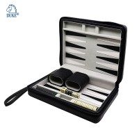 Crocodile Pattern Leatherette Travel Backgammon with Carry Strap