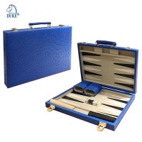 Ostrich Grained Leatherette Backgammon Set