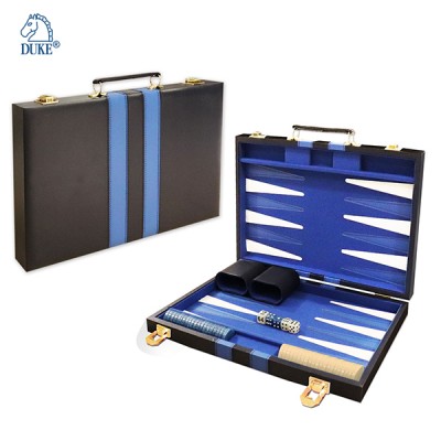 Vintage Leatherette Backgammon Set with Stripes