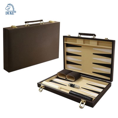 Plain Leatherette Backgammon Set